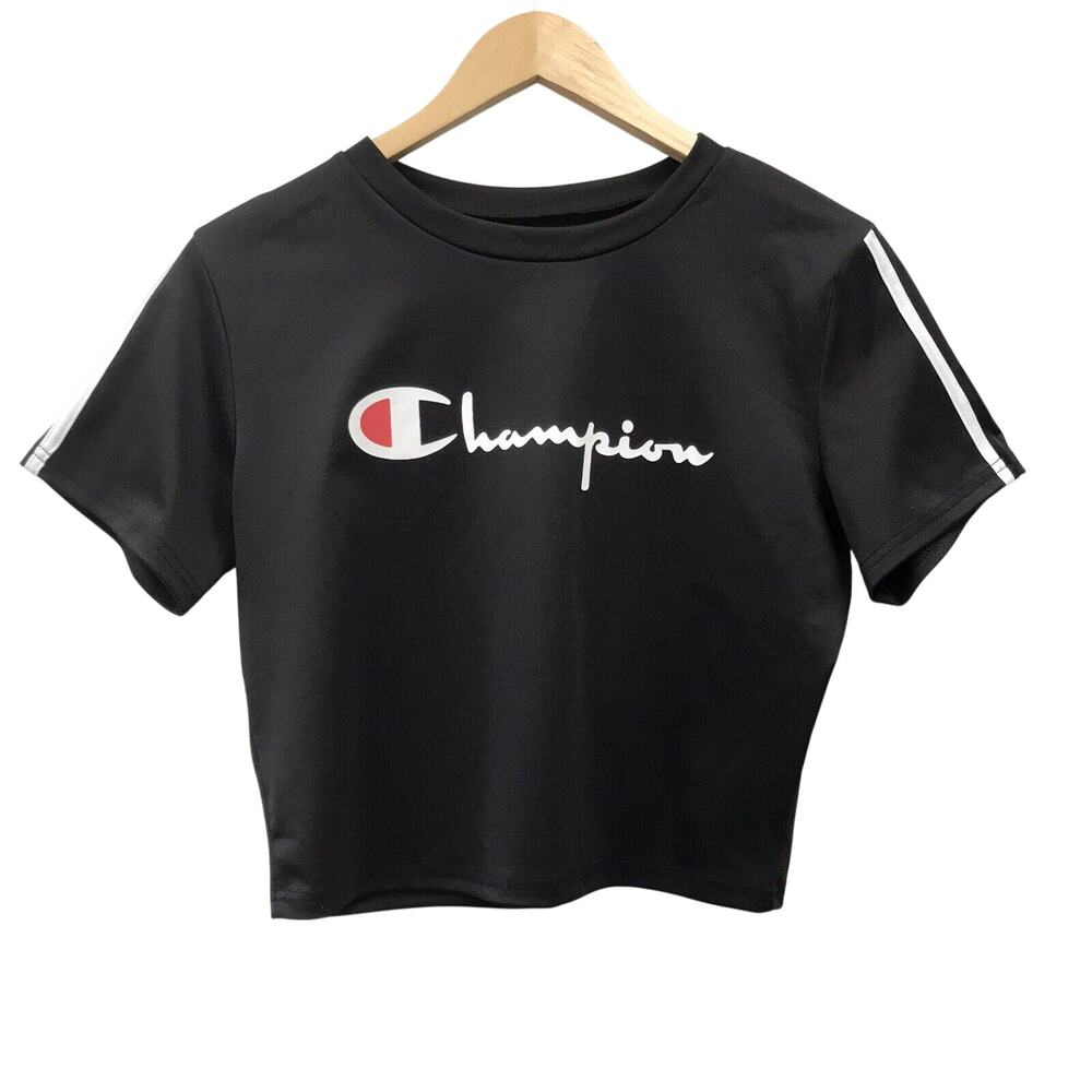 Champion Top Womens XL Activewear Crop Black White
